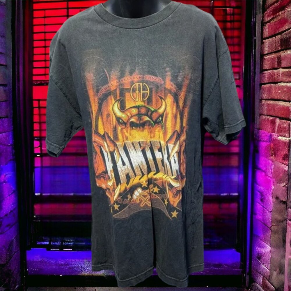 Pantera Flames Devil Cowboy From Hell Demon Vintage Y2K T-Shirt, Large
